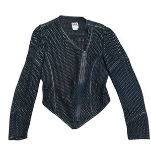 ‘Joplin’ Leather Moto Jacket by Haute Hippie Black